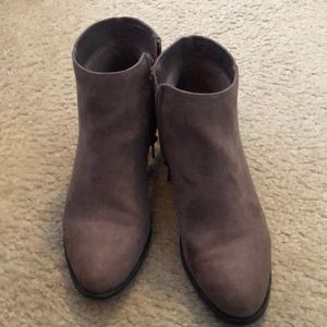 Tan suede booties
